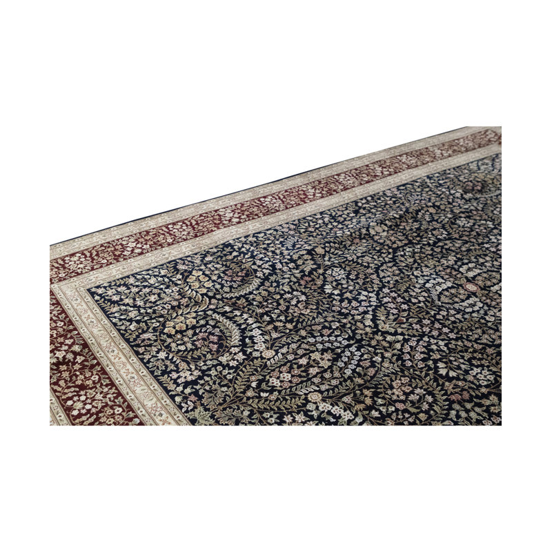 Hand-Knotted High-Quality Blue and Red Area Rug