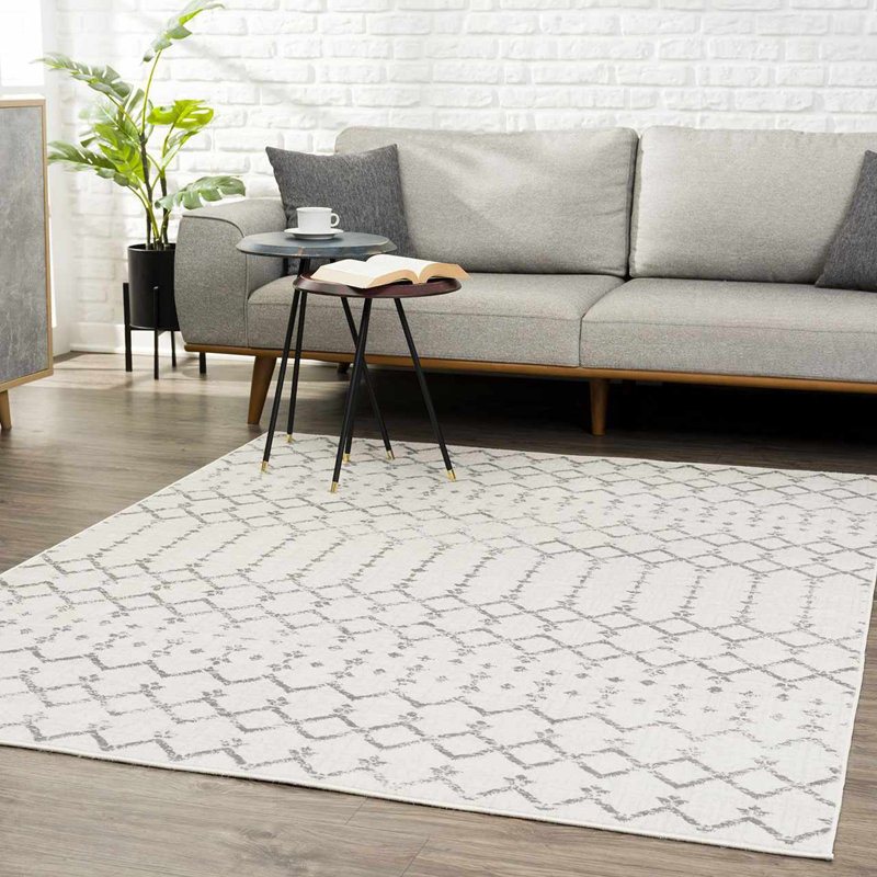 Tapis beige / noir à motif géométrique Mcgrane, Rectangle de 10 pi x 14 pi