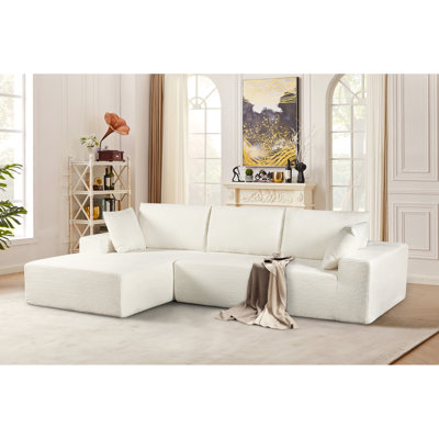 Canapé-lit d'angle convertible 4 places en velours côtelé souple, entièrement en mousse, aucun assemblage requis, idéal pour la chambre, rembourrage confortable, plusieurs configurations possibles pour un confort optimal.