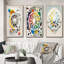 "Métamorphose géométrique de l'éveil I", 3 pièces sur toile-27001029-27001026