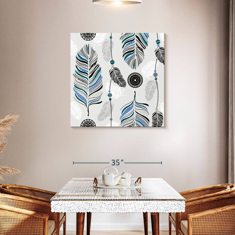 Kerner Feathers Pattern, 36" H x 36" W