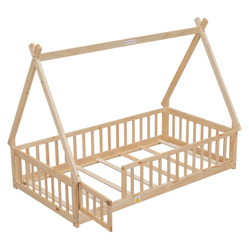 Lit pour enfant Dhima, Naturel, Simple