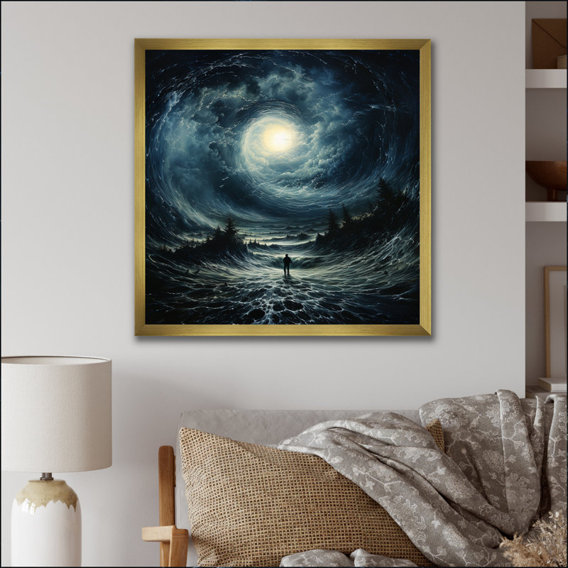 Jaquarius Vortex Symphony - impression, Cadre doré à une seule photo, H 30 po x l 30 po x P 1 po