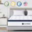 Matelas hybride profond 8 pouces avec plateau Euro Cloud, mousse à mémoire de forme et ressorts ensachés pour isoler les mouvements et soulager la pression.