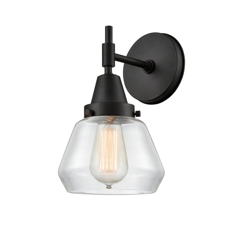 Gayle Armed Sconce, Matte Black, LED, Clear