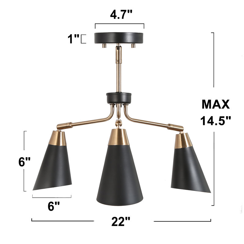 Plafonnier semi-encastré 3 lumières Dalisia