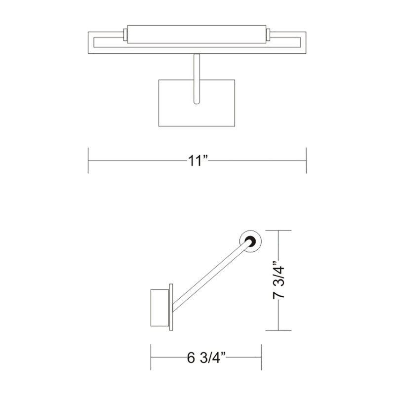Glim 1-Light Armed Sconce, 7.75'' H x 11'' W x 6.75'' D