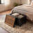 22" Upholstered Storage Ottoman With Reversible Tray Top-1341298225