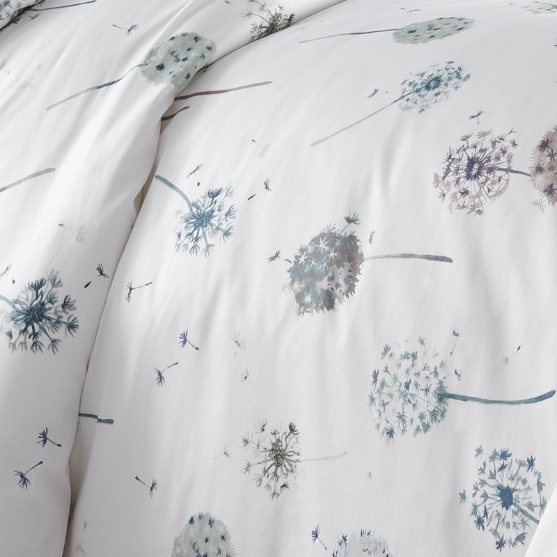 Ensemble de housse de couette à motif de pissenlit 100% coton Southshore Fine Linens, Blanc