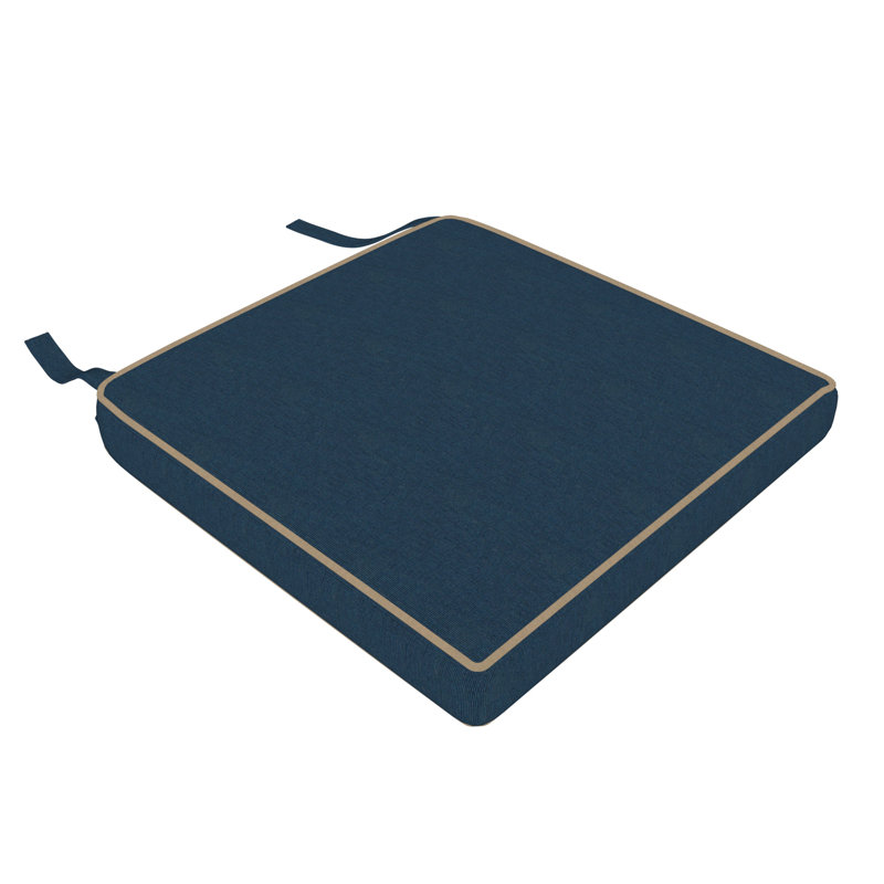 Coussin de chaise de salle à manger intérieur / extérieur Sunbrella®, Bleu/brun
