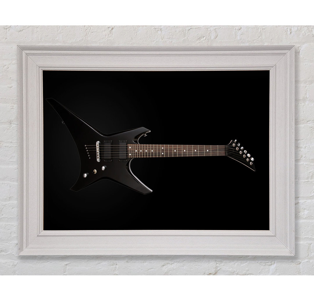 Rock And Roll Black Guitar Gerahmter Druck