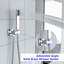 Ensemble de mélangeur de douche de luxe pour salle de bain à double tête avec système de pomme de douche à pluie murale carré de 10 po Nickel brossé-60199674