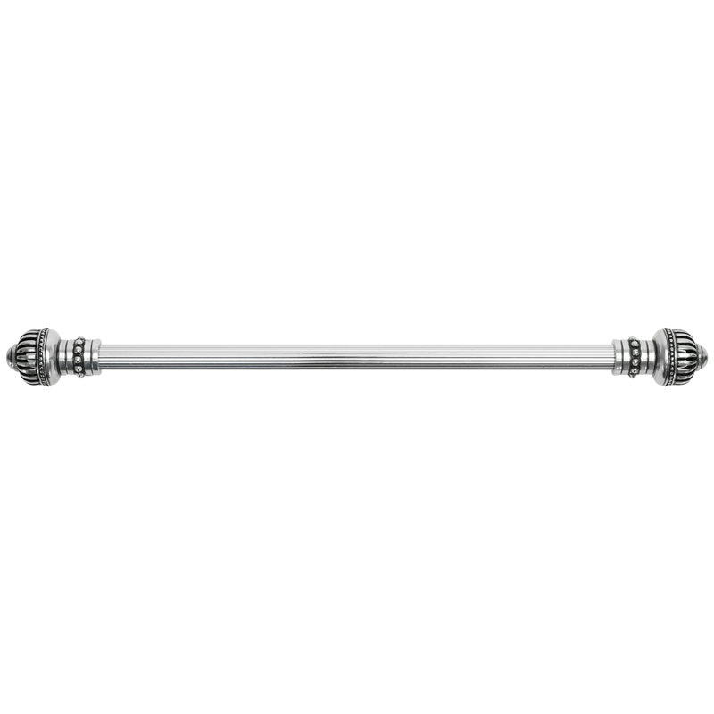 Cricket Cage 6 inches c.c. with 5/8 reeded center long pull large finial in Antique Brass, Silver, 18"