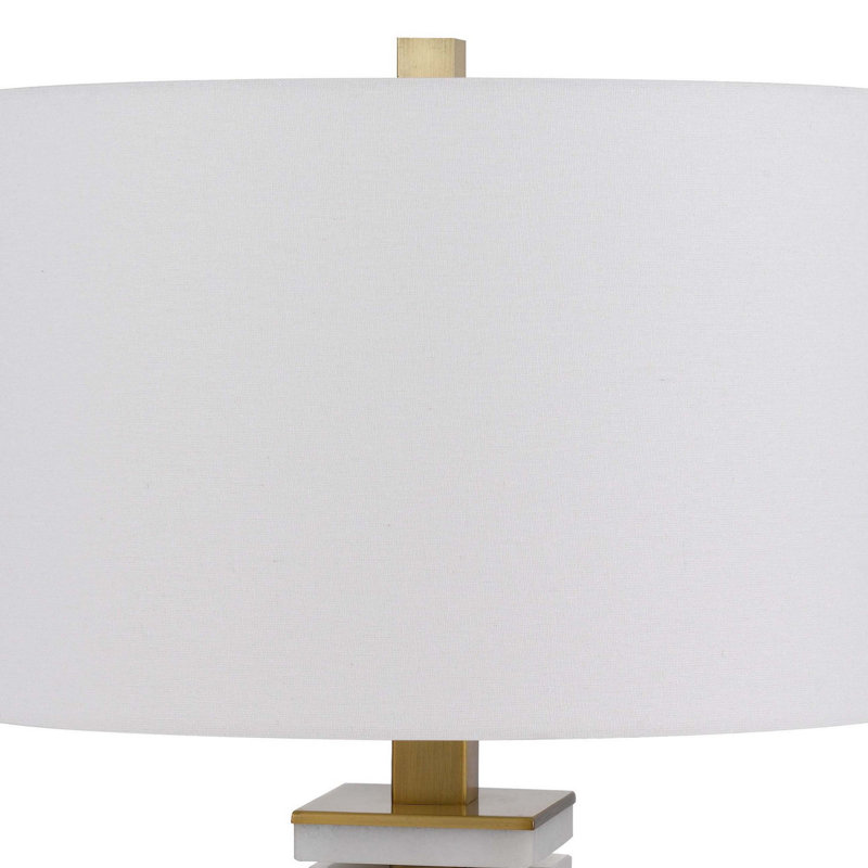 Lampe de table en métal et marbre