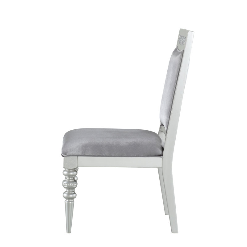 Ensemble de 2 chaises d'appoint en tissu et finition platine Maverick