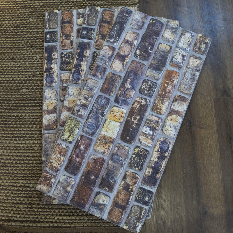Panneaux muraux 3D gris / brun / beige Falkirk Uffcott III 19,7 "x 39,4" (paquet de 5)