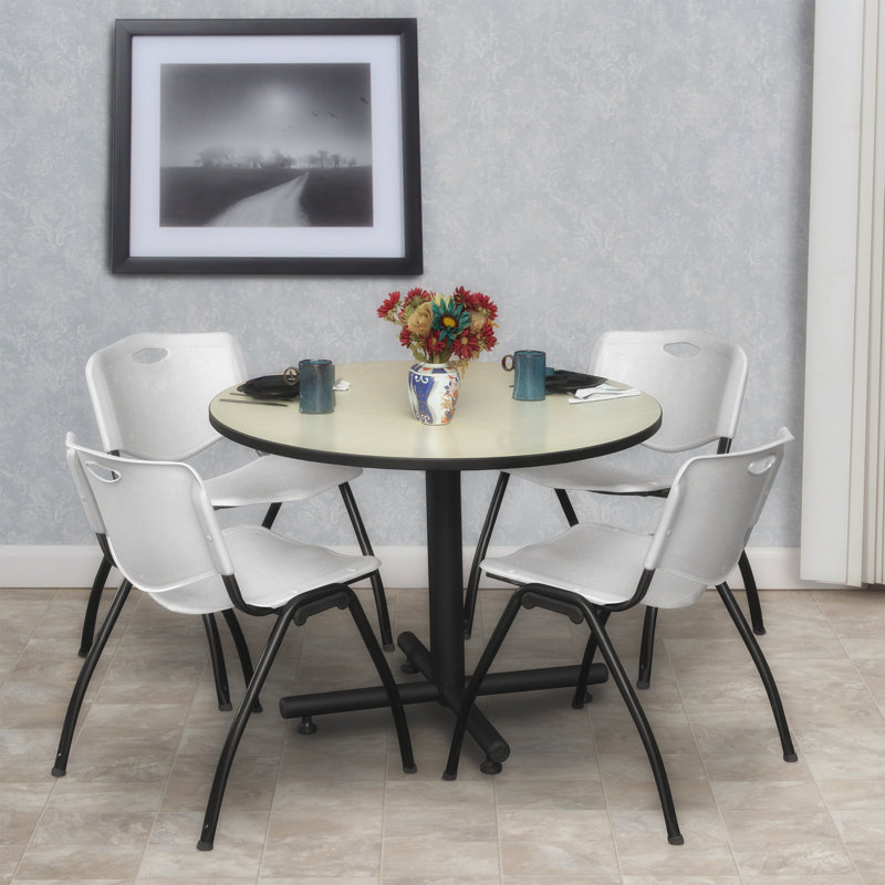 Table de salle de repos Nicklo, Érable, Gris, 29" H x 36" L x 36" D