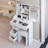 29.2" Small Size Left Drawer Desktop Vanity Table + Cushioned Stool Suitable For Small Space,Brightness Adjust LED Mirror-758809946