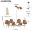 Luminaire suspendu boho à 8 lumières Gold Farmhouse Chandelier