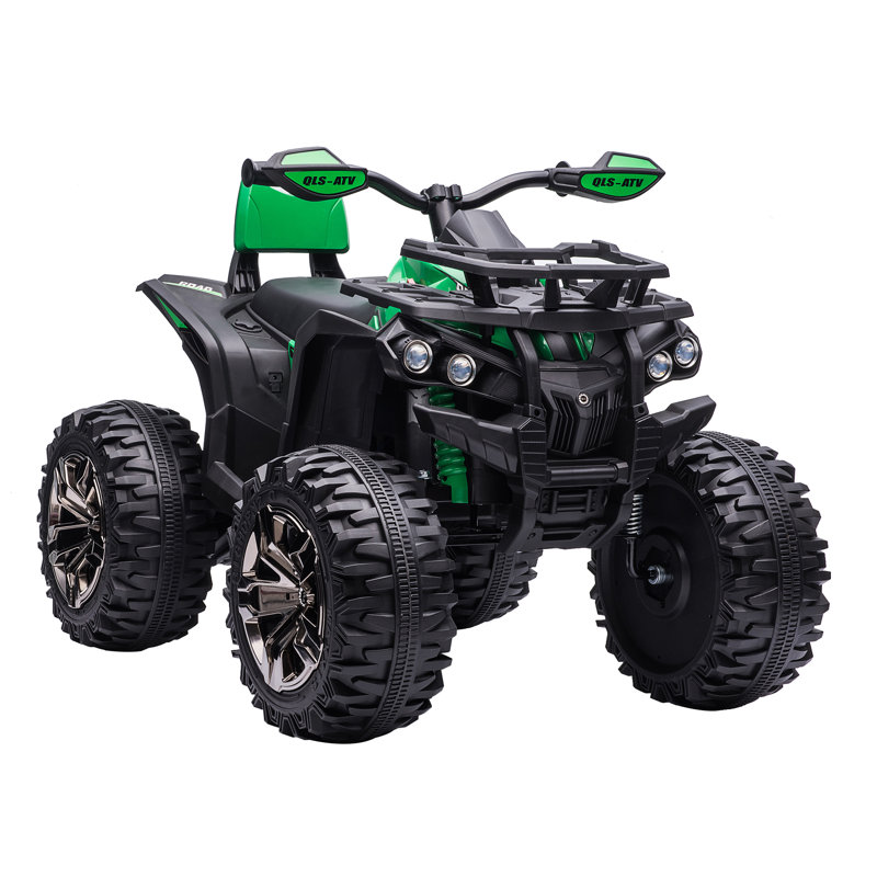 Green 12V Kids ATV Ride-On Quad with Music and Headlights