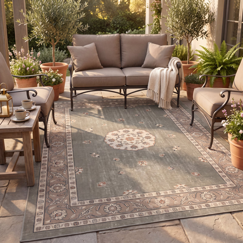 Tapis Navelwort traditionnel à médaillon, style persan, vert, beige, gris, crème, antidérapant, à poils courts, pour l'intérieur et l'extérieur, adapté aux animaux domestiques, salon, chambre, salle à manger, entrée, couloir, bureau, lavable