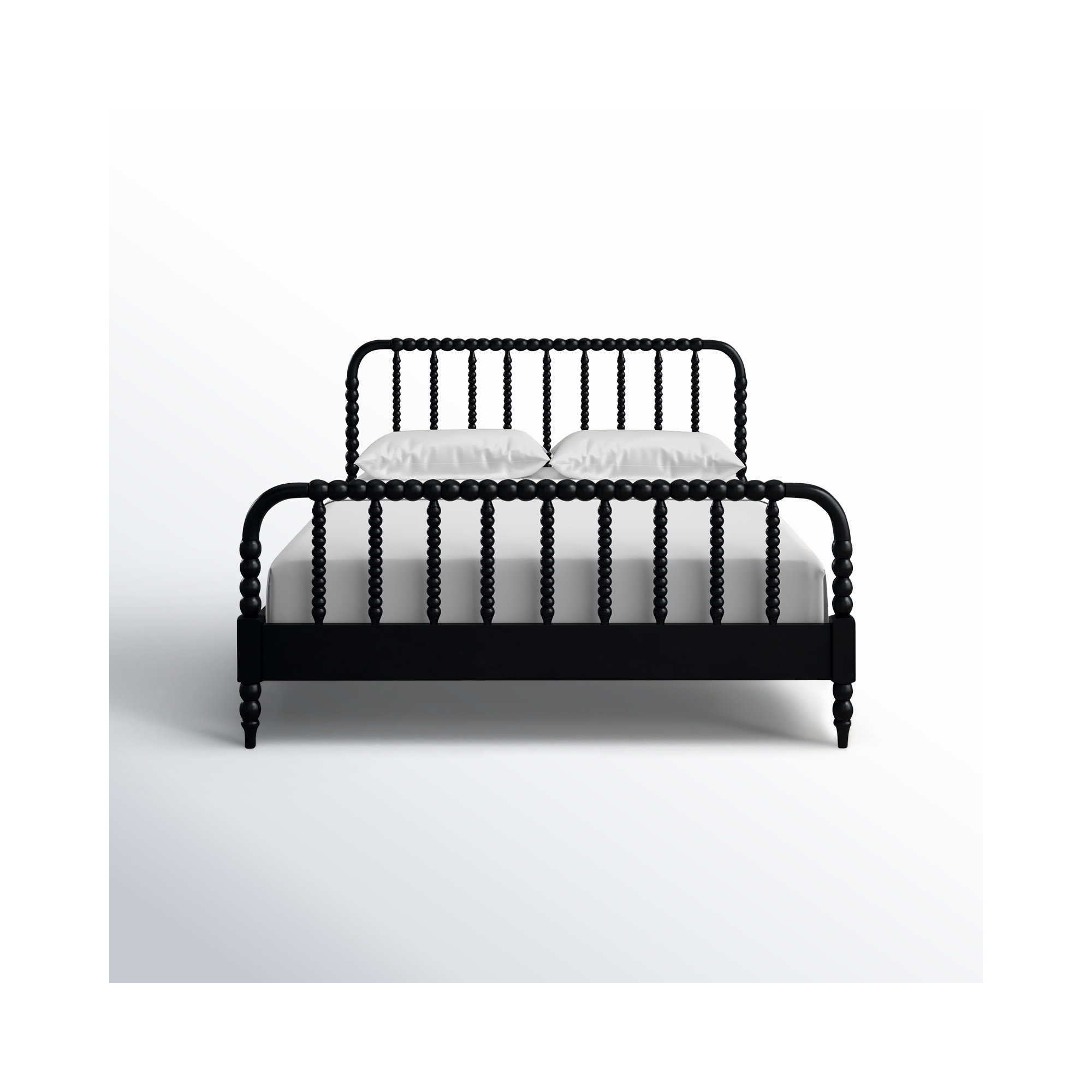 Benbrook Wood Spindle Bed, King, Black