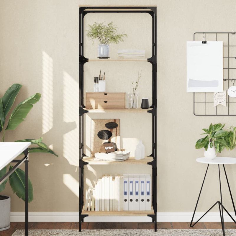 Adaniel Metal Standard Bookcase, Grey Sonoma, 171cm H x 35cm W x 59cm D