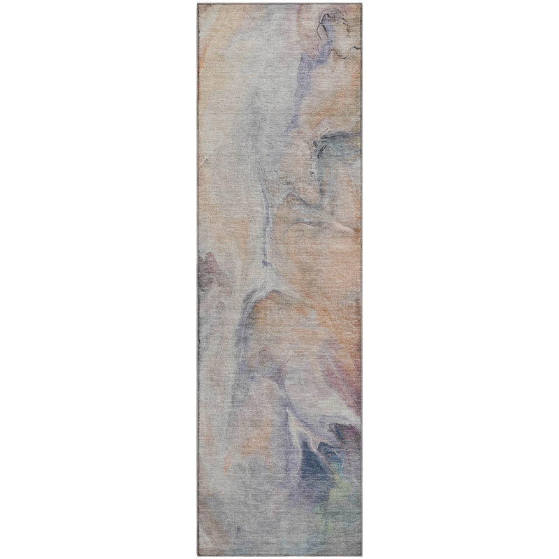Premium Machine Washable Slesnick AMF1679 Abstract Rug, Runner 2'3" x 7'6"