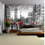 Monochrome Cityscape Charcoal City Landscape Textile Wallpaper-1364662954