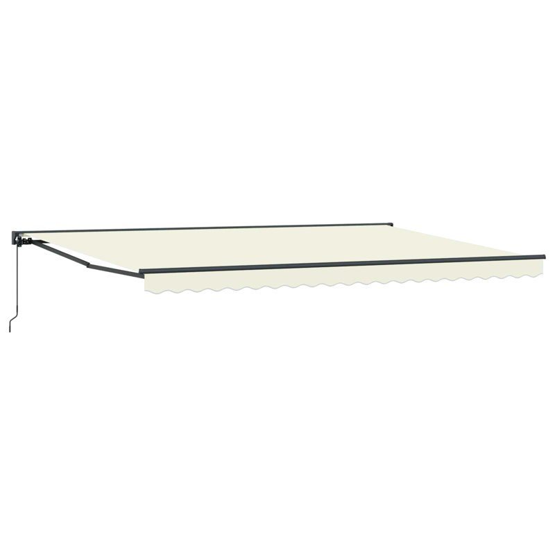 VidaXL Polyester Cover Retractable Patio Awning, Cream/Black, 165cm H x 500cm W x 300cm D