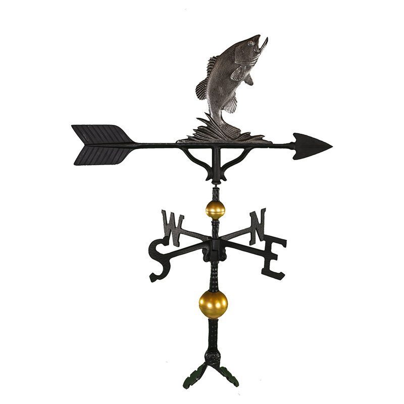 Deluxe 32'' H Nautical & Beach Weathervane, Swedish Iron