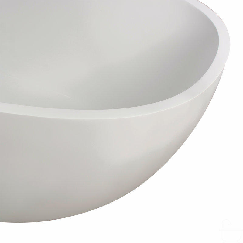 65.2 Inch Freestanding Solid Surface Soaking Bathtub