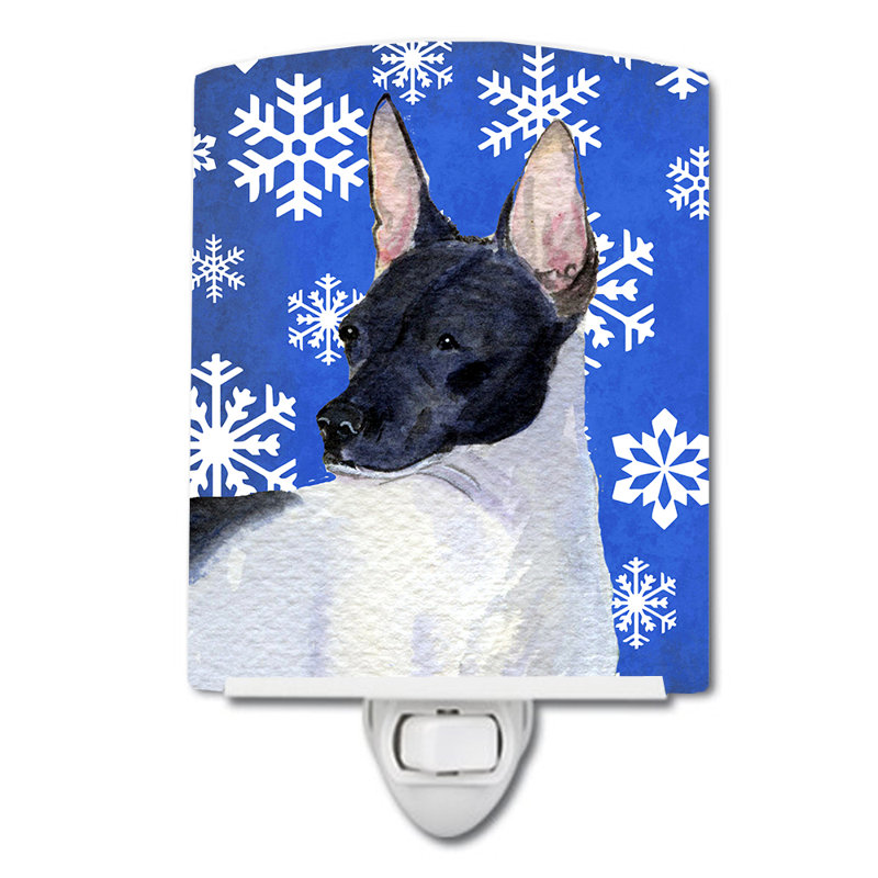Éclairage pour nuit en céramique terrier rat pluies de noël