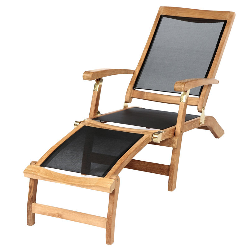 Radium Outdoor Teak Wood Chaise Lounge