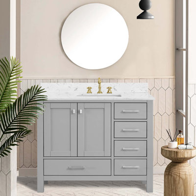Meuble-lavabo autoportant avec cadre en bois massif 42 po