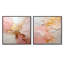 Fusion de peinture dorée et rose - ensemble de 2 collages carrés de peinture abstraite-974251946-974251947