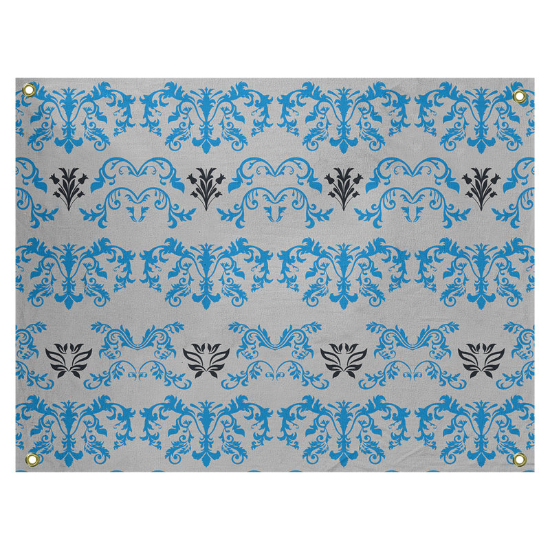 Tapisserie baroque en polyester Carolina Football, H 50 po x l 59 po, Gris/Bleu/Noir