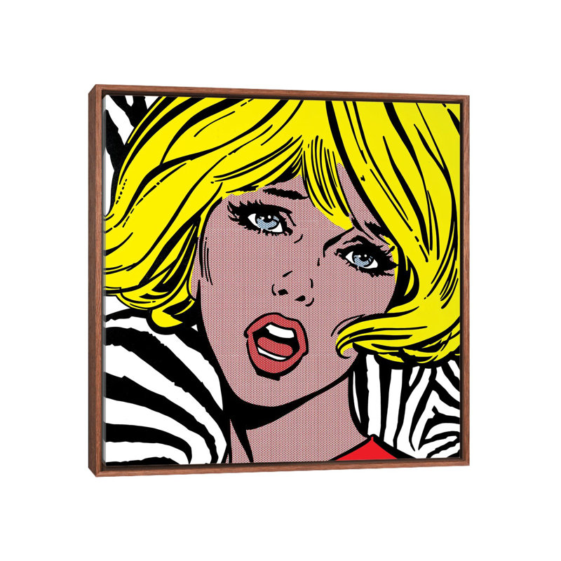 «Girl on Zebra» par Toni Sanchez - impression d'art graphique, Cadre flottant brun, H 26 po x l 26 po x P 1,5 po