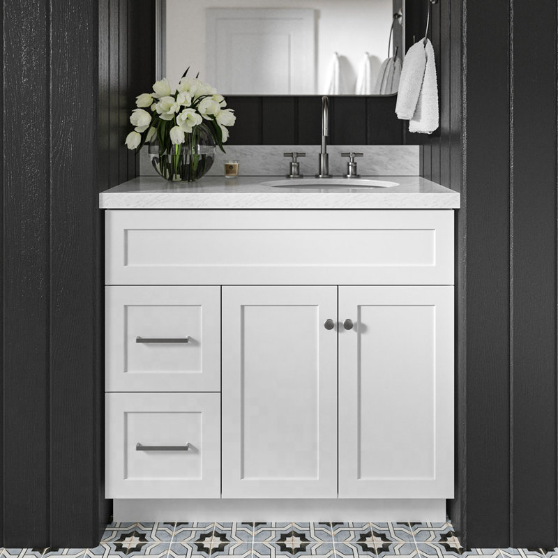 Ensemble de meuble-lavabo simple 37 po Abell, Blanc