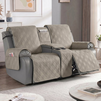 Emryn Adamstown Waterproof Recliner Loveseat Couch Cover With Middle Console Slipcover