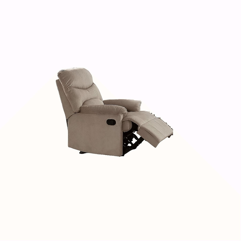 Everrett Upholstered Recliner, Light Brown Velvet, Manual - Handle / Lever