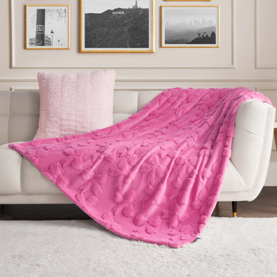 Juicy Couture 3D Faux Fur Throw Blanket