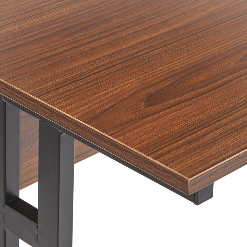 Mcauley Metal Base Writing Desk, Walnut/Black