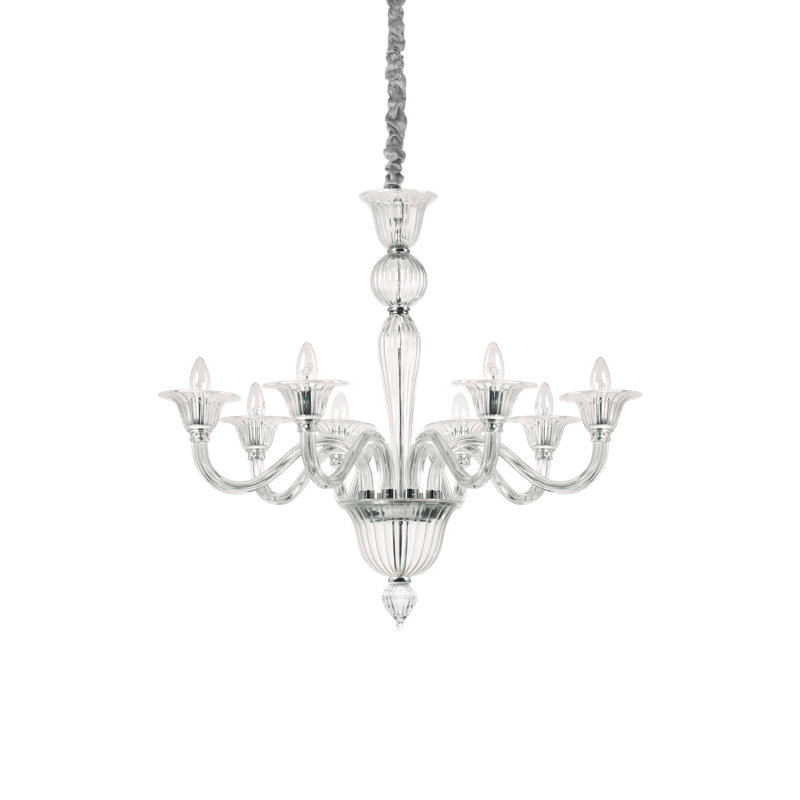 Brigitta 8 - Light Candle Style Pendant, Amber