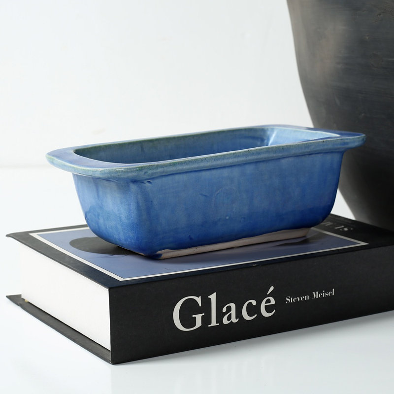Approx. 8 Inches Long Green-Blue Decorative Rectangle Bowl