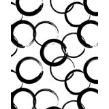 Perfect Circle Brushstroke Geometric Vinyl Wallpaper Roll by Jamie Graney