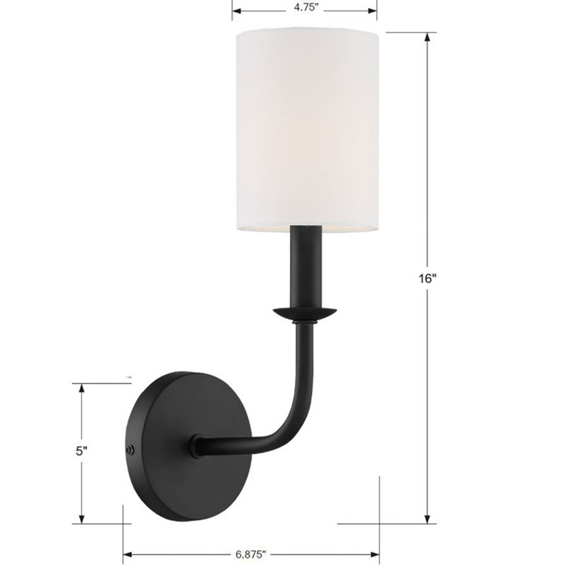 Akir Armed Sconce, Matte Black