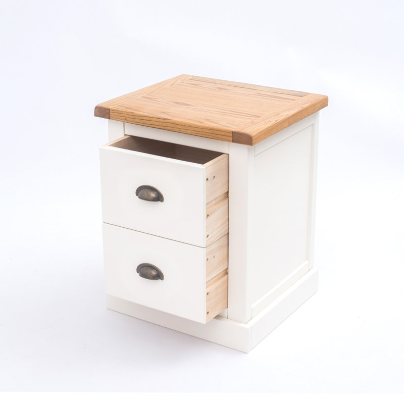 45 cm W Bedside Table, Off White