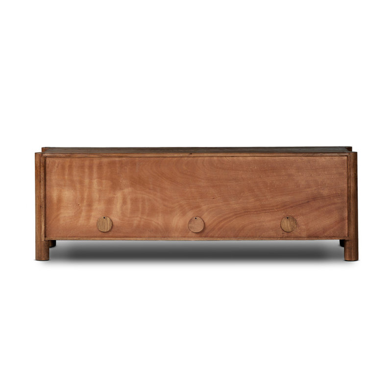 Ezri Solid Wood TV Stand, Brown
