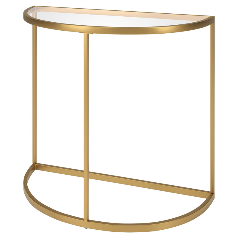 Cricklade 32'' Glass Top Console Table, Gold
